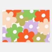 カラフルY2K小花インディ模様 ラッピングペーパーシート (正面3)