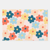 カラフルY2K小花インディ模様 ラッピングペーパーシート (正面2)