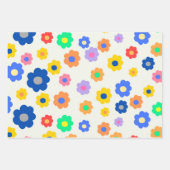 カラフルY2K小花インディ模様 ラッピングペーパーシート (正面)