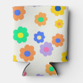 カラフルY2K小花インディ模様 缶クーラー (正面)