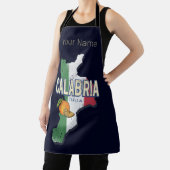 カラブリアイタリアレトロリージョンマップヴィンテージ土産 エプロン (インサイチュ)