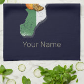 カラブリアイタリアレトロリージョンマップヴィンテージ土産 キッチンタオル (折り畳み)