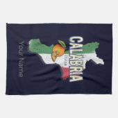 カラブリアイタリアレトロリージョンマップヴィンテージ土産 キッチンタオル (横)