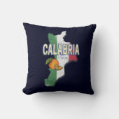 カラブリアイタリアレトロリージョンマップヴィンテージ土産 クッション (正面)