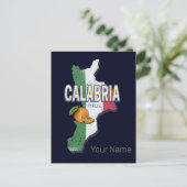 カラブリアイタリアレトロリージョンマップヴィンテージ土産 シーズンポストカード (スタンド正面)