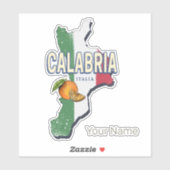 カラブリアイタリアレトロリージョンマップヴィンテージ土産 シール (シート)