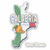 カラブリアイタリアレトロリージョンマップヴィンテージ土産 シール (正面)