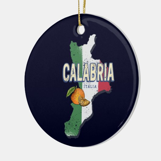 カラブリアイタリアレトロリージョンマップヴィンテージ土産 セラミックオーナメント (左)
