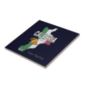 カラブリアイタリアレトロリージョンマップヴィンテージ土産 タイル (側面)