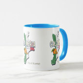 カラブリアイタリアレトロリージョンマップヴィンテージ土産 マグカップ (正面右)