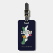 カラブリアイタリアレトロリージョンマップヴィンテージ土産 ラゲッジタグ (正面縦)