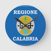 カラブリア(イタリア)の旗 ラウンド壁時計 (正面)