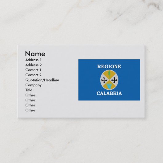 カラブリア、イタリア 名刺 (正面)
