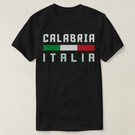 カラブリイタリアイタリアタイポグラフィデザイン Tシャツ (デザイン正面)