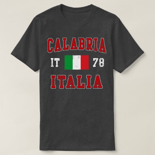 カラブリイタリアイタリアン国旗 Tシャツ (デザイン正面)