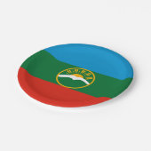 カラヘイチェルケシア国旗 ペーパープレート (アングル)