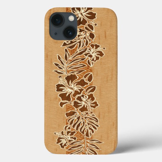 カラヘオハワイアンハイビスカスタパフェイクコーウッド Case-Mate iPhoneケース (裏面)