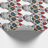 カラベラシュガースカルおもしろいフローラ赤白青 ラッピングペーパー (角)