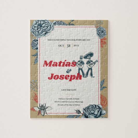 カラベラス(ゲイ)結婚式招待状（カラー4） ジグソーパズル (縦)