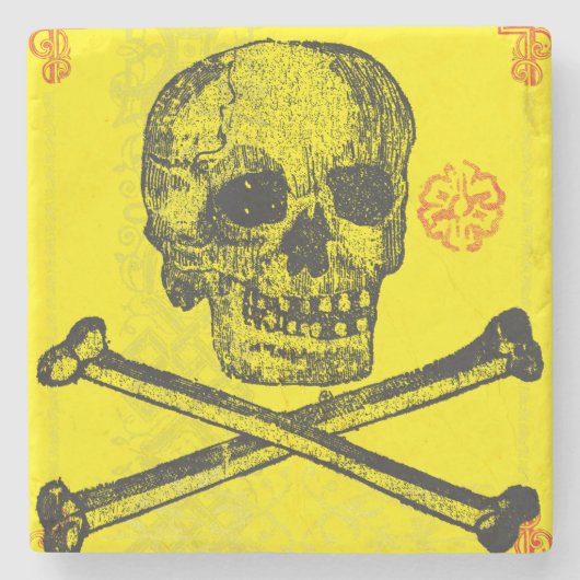 カラベラ糖スカルの日の死 ストーンコースター (正面)