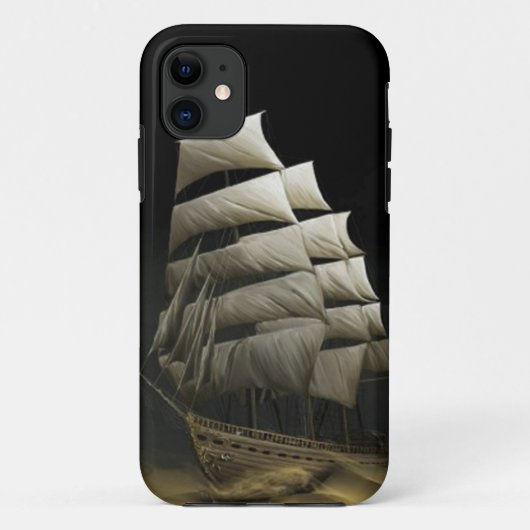 カラベル船の船の帆の砂漠の夜嵐のケース Case-Mate iPhoneケース (裏面)