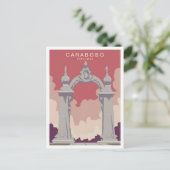 カラボボベネズエラアートヴィンテージ旅行イラストレーション ポストカード (スタンド正面)