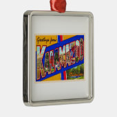 カラマズーミシガンヴィンテージ大文字葉書 メタルオーナメント (右)