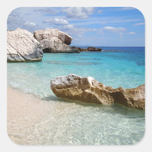 カラマリオルビーチサルデーニャのステッカー スクエアシール (正面)