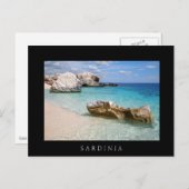 カラマリオルビーチサルデーニャ黒縁ど葉書き ポストカード (正面/裏面)