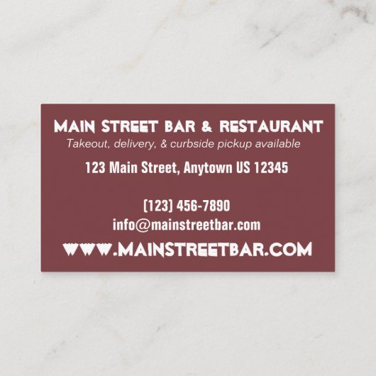 カラマリリングや輪イタリアンの揚げ前菜グルメ 名刺 (裏面)