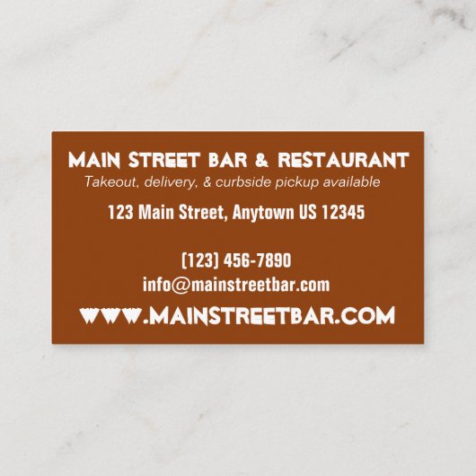 カラマリリングや輪イタリアンの揚げ前菜グルメ 名刺 (裏面)