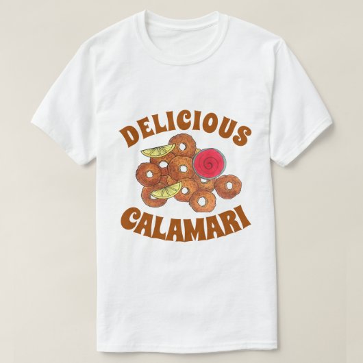 カラマリリングや輪イタリアンの揚げ前菜グルメ Tシャツ (デザイン正面)