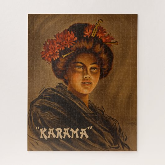 カラマ日本の芸者花魁ガール遊女 ジグソーパズル (縦)