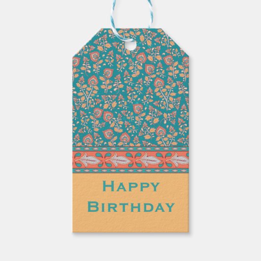 カラムカパーソナライズされたリの名前と挨拶 ギフトタグ (正面)