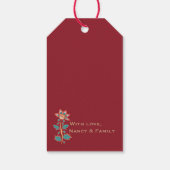 カラムカパーソナライズされたリの名前と挨拶 ギフトタグ (裏面)