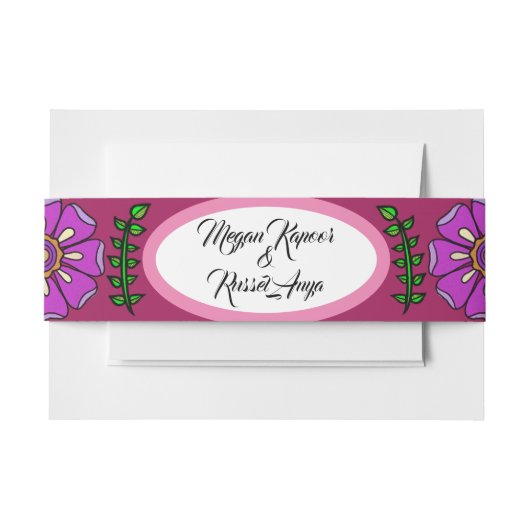 カラムカリの結婚式の花 招待状ベリーバンド (正面例)