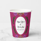 カラムカリの結婚式の花 紙コップ (裏面)