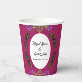 カラムカリの結婚式の花 紙コップ