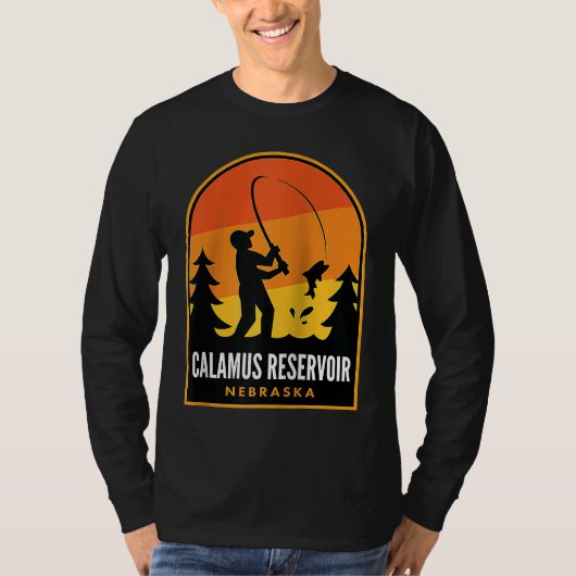 カラムスリザーバネブラスカ魚釣りラグラン Tシャツ (正面)