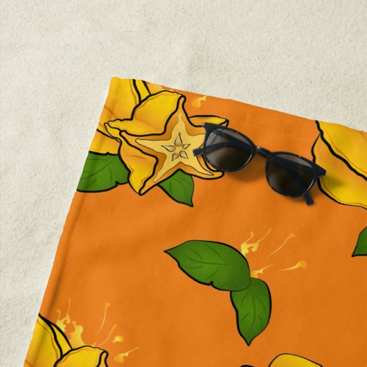 カラムボレ、スターフルーツ、スターフルーツ ビーチタオル (インサイチュ)