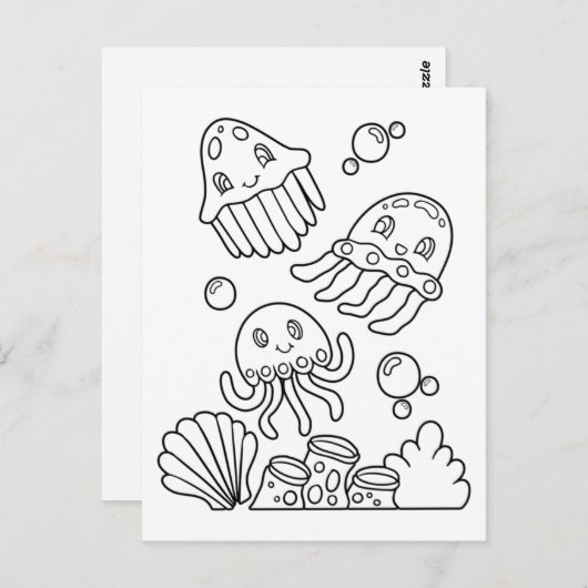 カラメクラゲ | キッズアクティビティカード ポストカード (正面/裏面)