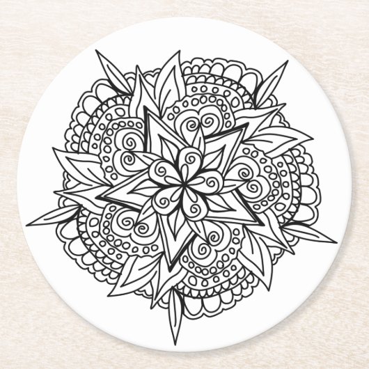 カラメスターフラワーコースター ラウンドペーパーコースター (正面)