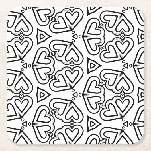 カラメバタフライハートコースター スクエアペーパーコースター (正面)