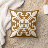 カラメルの白の（紋章の）フラ・ダ・リの記号 クッション (ブランケット)