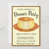 カラメルカスタードフランスペインのフードディナーパーティー 招待状 (正面)