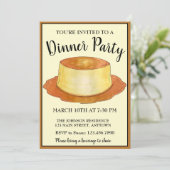 カラメルカスタードフランスペインのフードディナーパーティー 招待状 (スタンド正面)