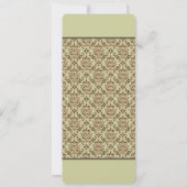 カラメルカフェゴールデンライムダマスクウェディング招待状 招待状 (裏面)