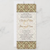 カラメルカフェゴールデンライムダマスクウェディング招待状 招待状 (正面)