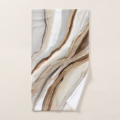 カラメルコーヒークリームフロー抽象芸術アート バスタオルセット (ハンドタオル)