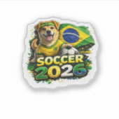 🇧🇷🐶 カラメロ・ヴィラ・ラタ サッカー ステッカー シール (正面)